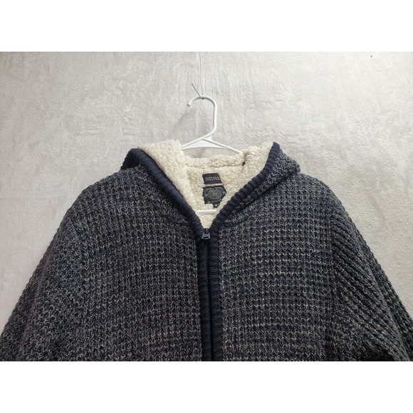 Buffalo by David Bitton Sweater Mens Medium Gray Sherpa Lined Hooded Full Zipper - Picture 10 of 13